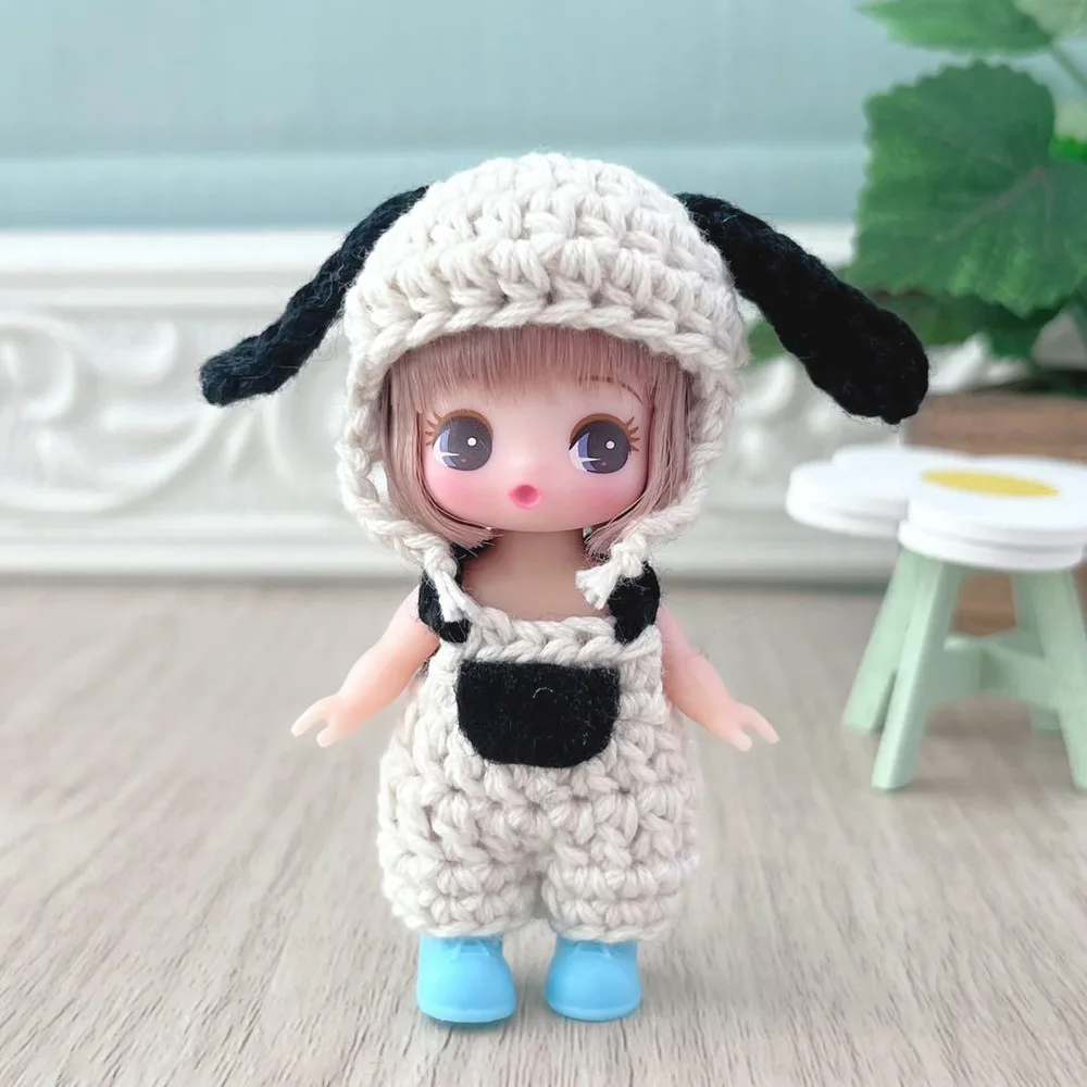 【再販】ぷちリカちゃん いぬ耳帽子 サロペット 2点セット ハンドメイド