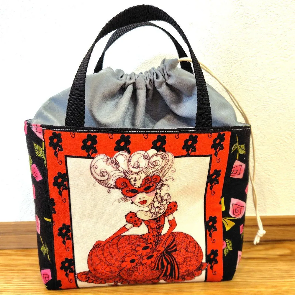 ハンドメイド ミニトート ロラライハリス 赤