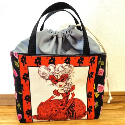ハンドメイド ミニトート ロラライハリス 赤