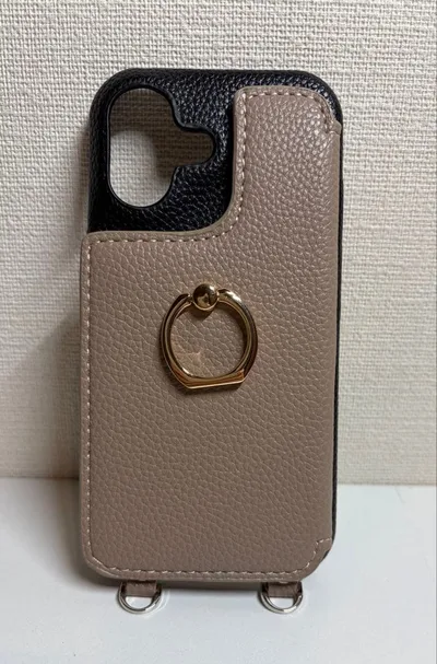 iPhone17用ケースリング付 ミラー・カード収納