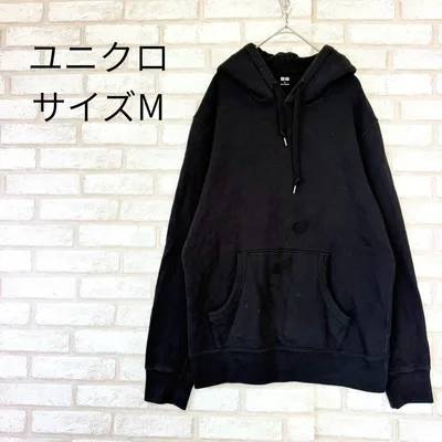 UNIQLO ユニクロ スウェットプルパーカー ブラック 黒 M メンズ