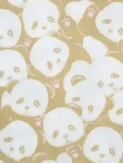 【匿名発送】《パンダ柄 ベージュ》オックス 約50㎝×108㎝