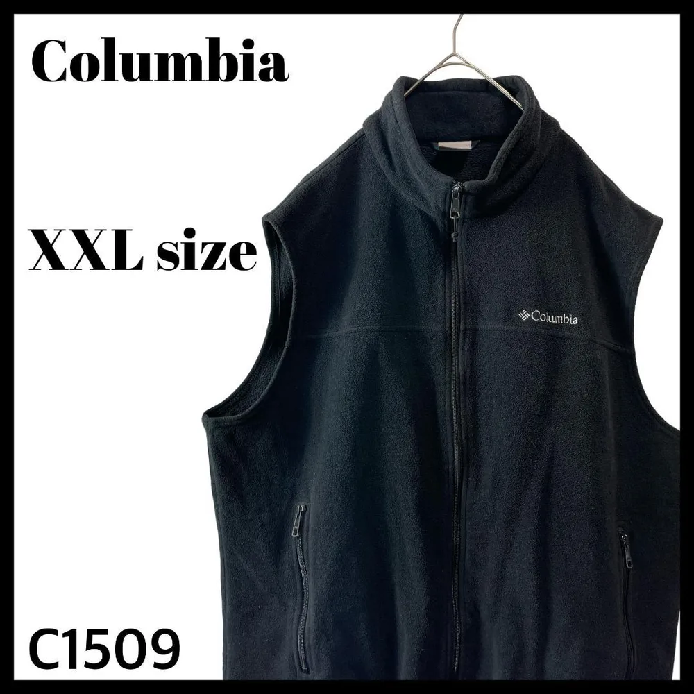 Columbia コロンビア フリースベスト ブラック 黒 ビッグサイズ 2XL