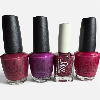 OPI Tins ネイルカラー 4本セット パープル ピンク ボルドー ラメ