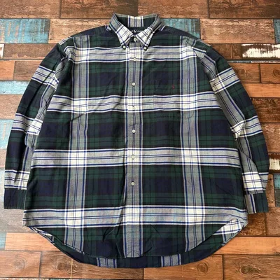 ビンテージ 古着 ポロラルフローレン ワンポイント チェック 長袖シャツ XL