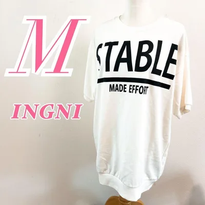 INGNI イング ビッグロゴ Tシャツ ホワイト M カジュアル プリント