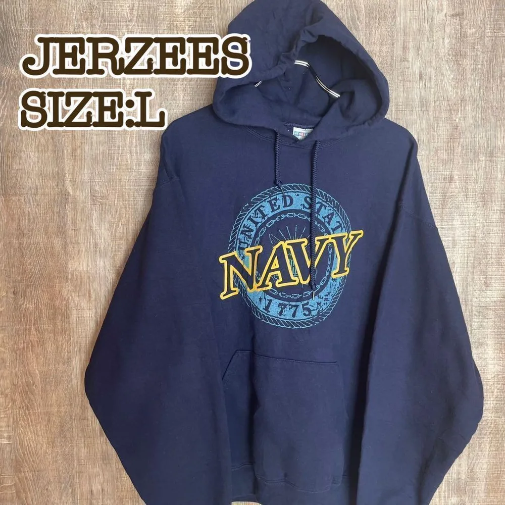 JERZEES ジャージーズ プルオーバーパーカー L ネイビー NAVY