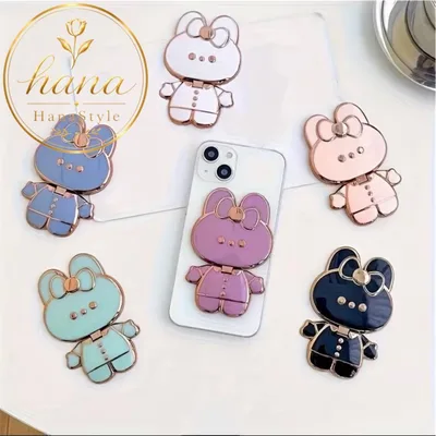 t242 うさぎ スマホスタンド グリーン 韓国風 かわいい
