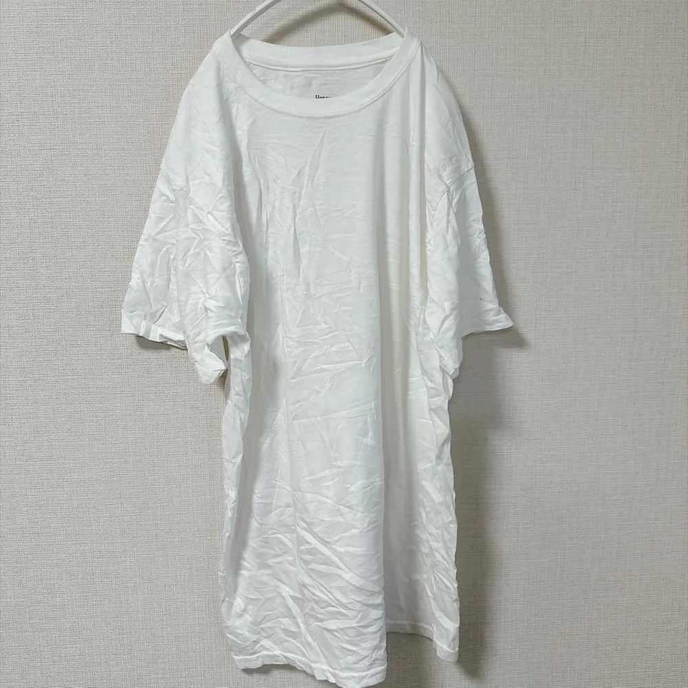 ヘインズ 無地 Tシャツ クルーネック 半袖 M 白 綿 インナー カジュアル