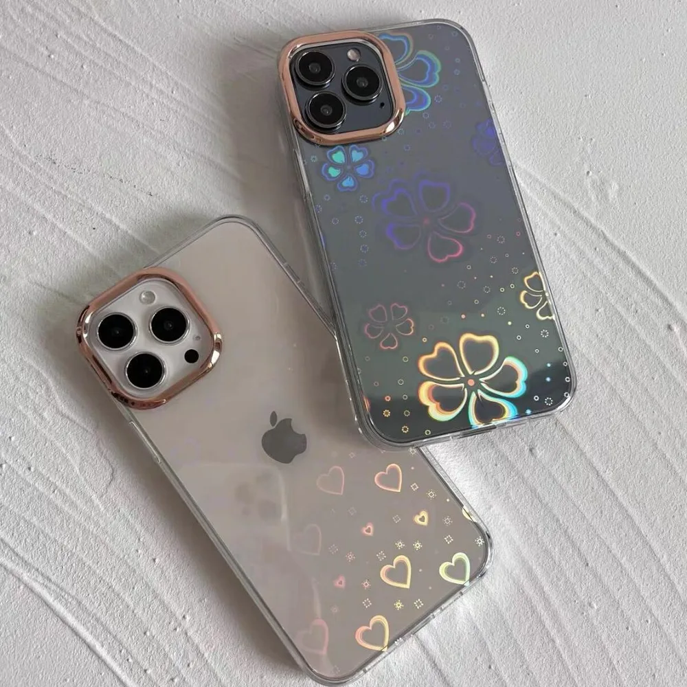 iphone11 ハードケース クローバー柄 キラキラ