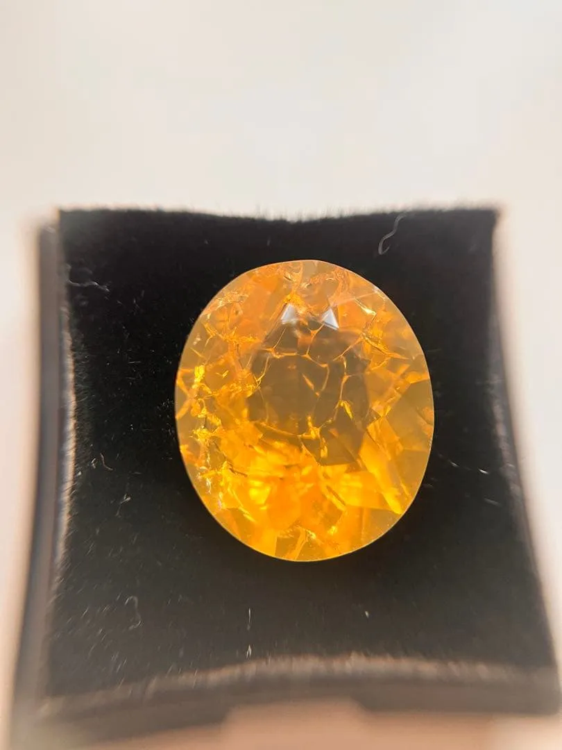 クラックオパール 6.78ct 15mm 大粒 オレンジイエロー ルース