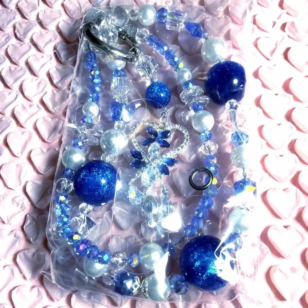 LuLuDiy Duo スマホストラップ ハンドメイド 青 ハート 新作★