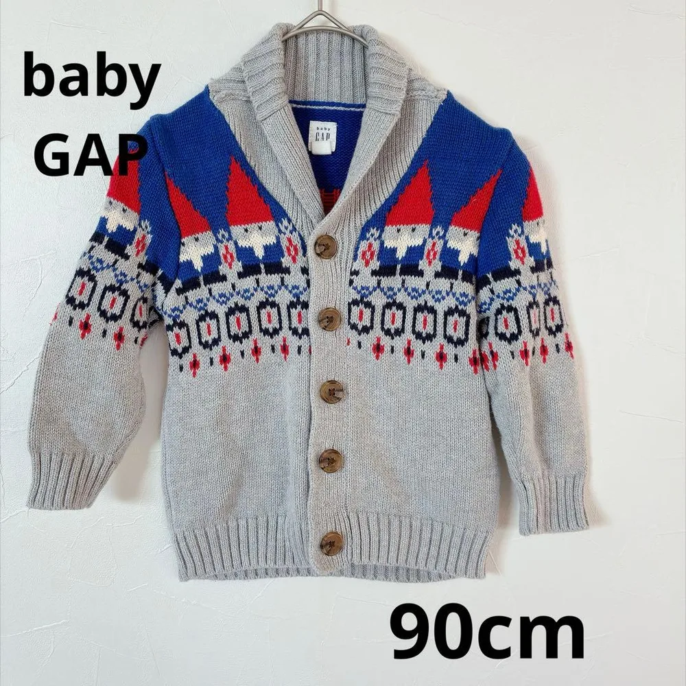 baby GAP カーディガンノーム柄 アウター ニット 綿100% 90cm