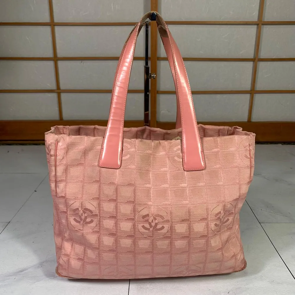 CHANEL シャネル ニュートラベルライン トートMM ピンク ココマーク