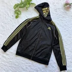アディダス トラックジャケット フルジップパーカー 光沢 3本ライン