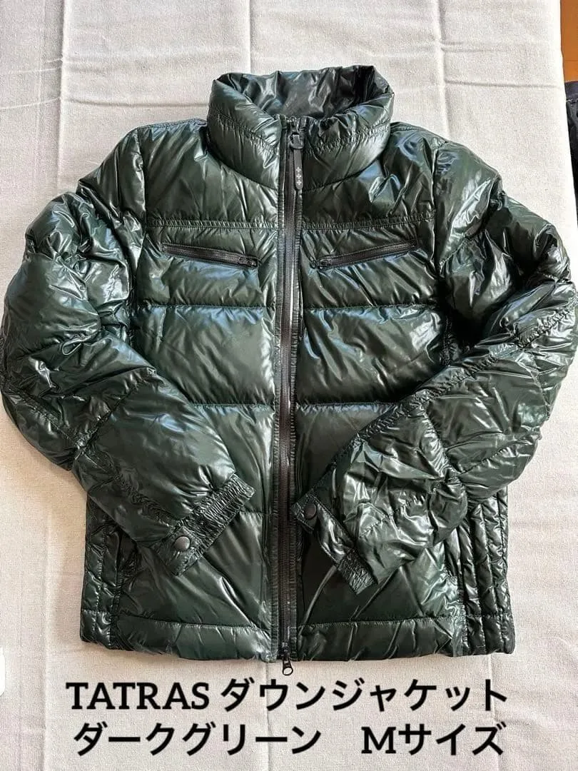 美品 TATRAS タトラス 光沢ナイロンダウンジャケット カーキ 02 M