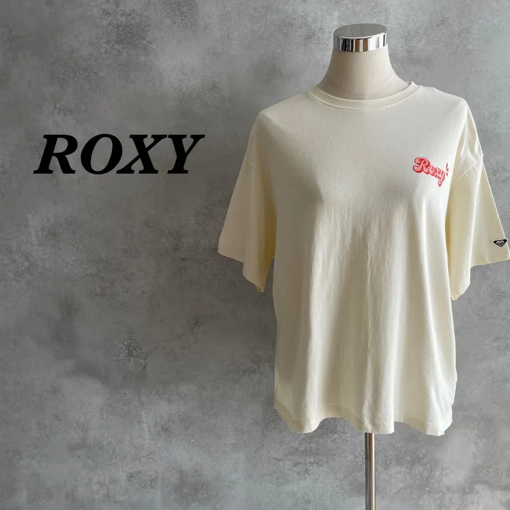 ROXY ロキシー Tシャツ 半袖 バックプリント ロゴ アイボリー M 678