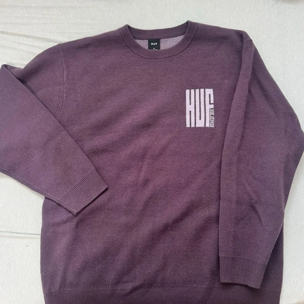 HUF クルーネックニット パープル XL 値下げ交渉可能