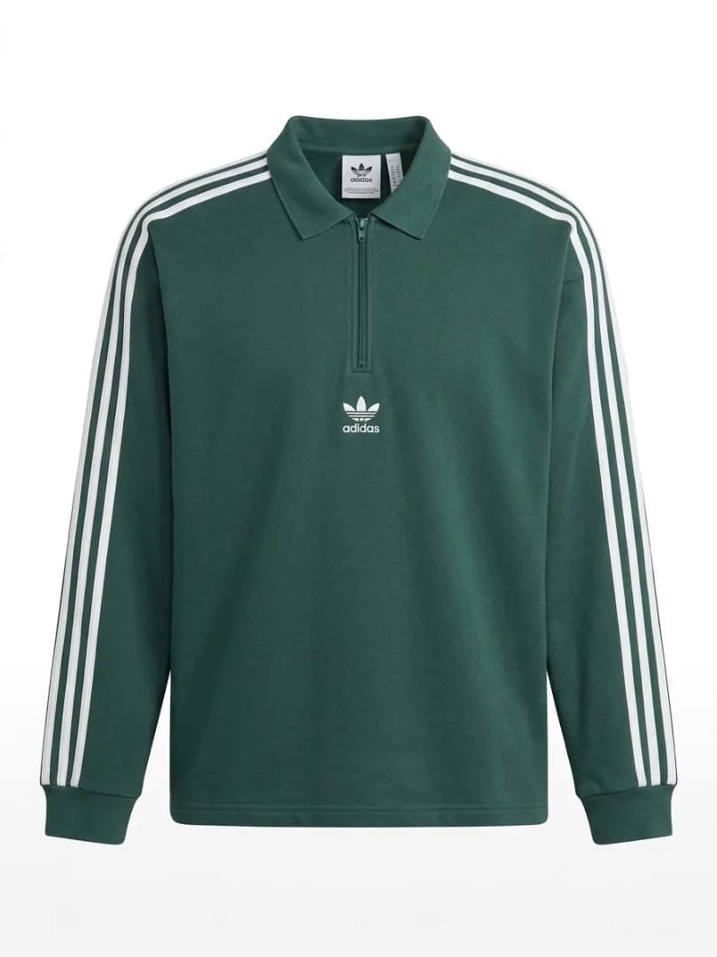 adidas ハーフジップ ポロシャツ グリーン