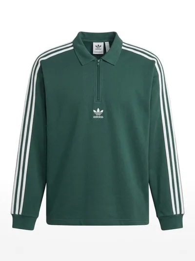 adidas ハーフジップ ポロシャツ グリーン