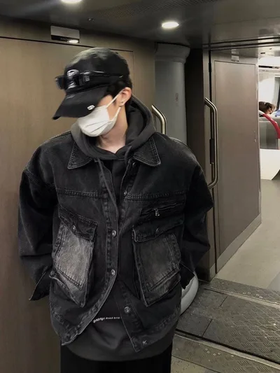 cargo pocket design denim jacket