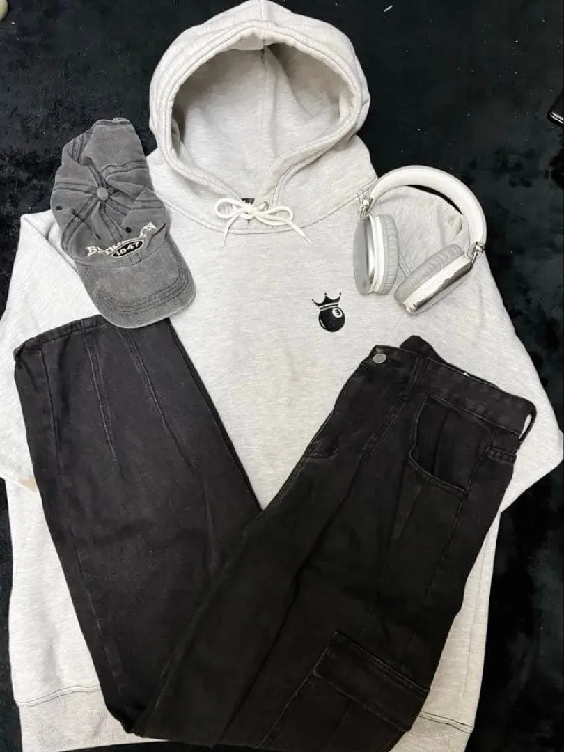c-boy style シティボーイ コーデ売り グレーパーカー デニムカーゴ