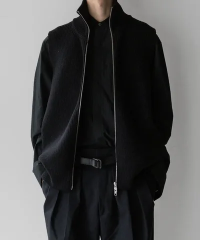 ssstein/OVERSIZED DRIVERS KNIT ZIP VEST