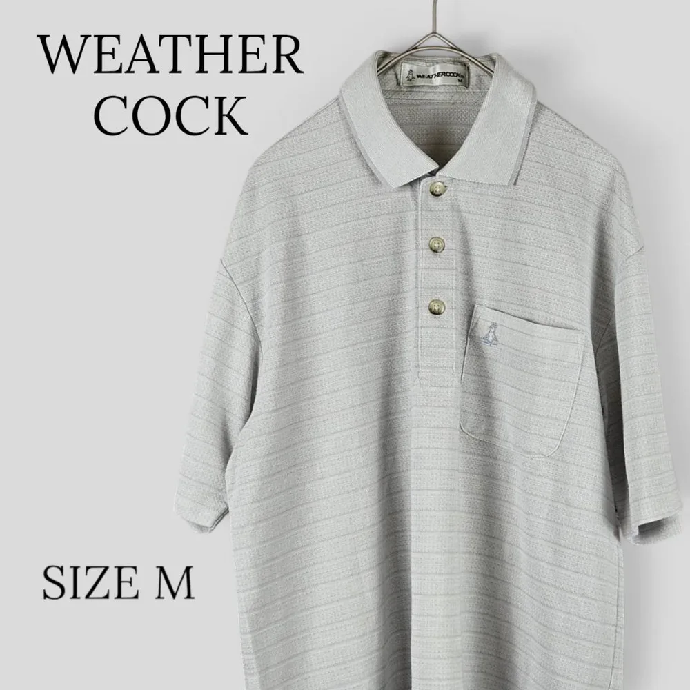 WEATHERCOCK ウェザーコック 半袖 ポロシャツ ボーダー グレー M