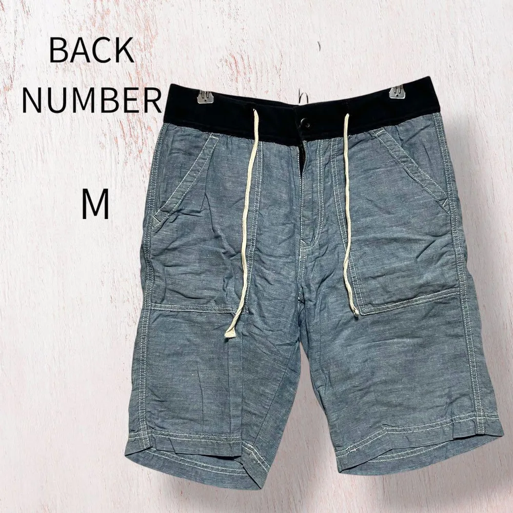 BACK NUMBER バックナンバー M デニム風 ショートパンツ ブルー