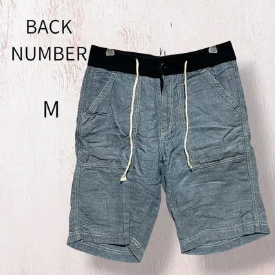 BACK NUMBER バックナンバー M デニム風 ショートパンツ ブルー