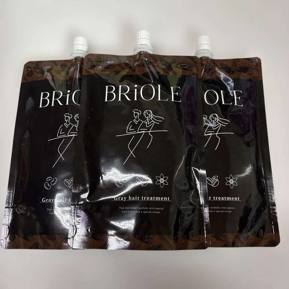 3袋BRIOLE ヘアカラークリームトリートメント オニキスブラウン 250g