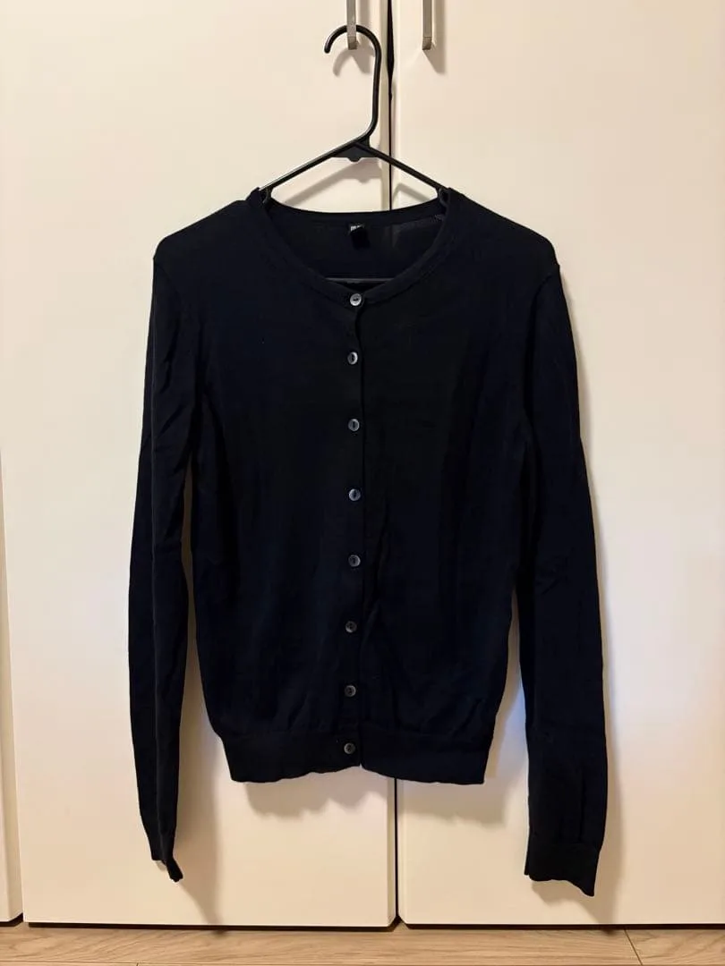 UNIQLO ユニクロ クルーネックカーディガン ブラック S