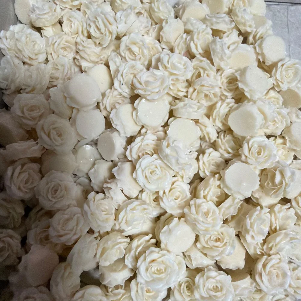 ホワイト ミニ薔薇 デコレーションパーツ 約200