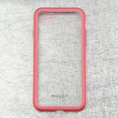 新品 iPhone 7/8/SE2 ガラスハイブリッドケース クリアピンクP8
