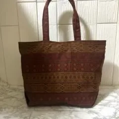 名古屋帯 ハンドメイド リメイク トートバッグ 其の508