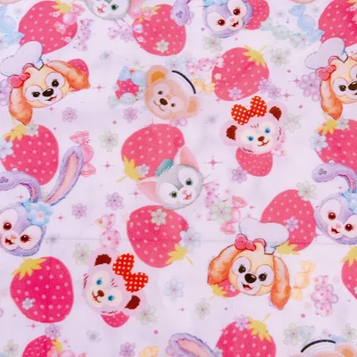 生地 はぎれ ダッフィーフレンズ*大柄いちご柄 ハンドメイド*綿ポリ