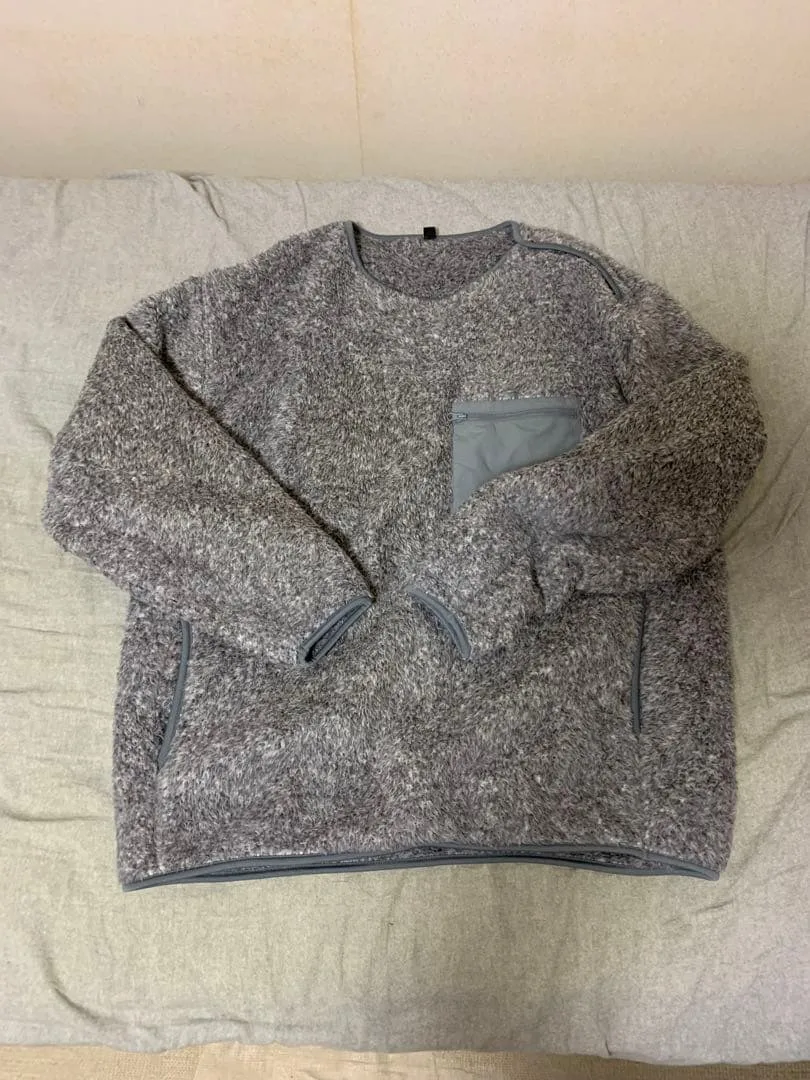 UNIQLO メンズ ファーリーフリースプルオーバー グレー XL