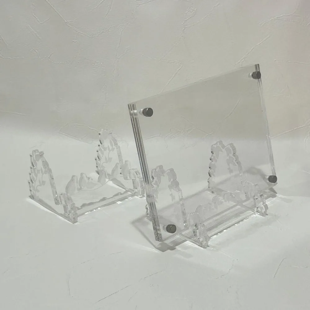 アクリル製フォトフレーム スタンド台座2個セット
