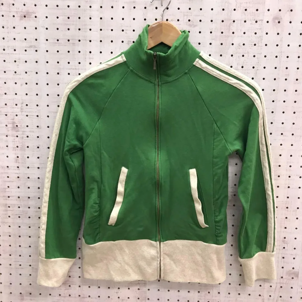 Y2K 古着 キラキラ 3本ライン コンパクト スウェット トラックジャケット