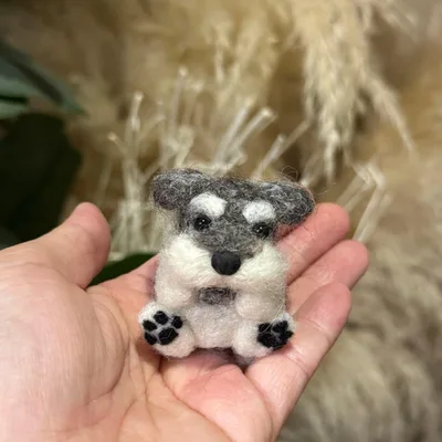 シュナウザー まんまるあにまるず ミニ 羊毛フェルト マスコット ペット 犬