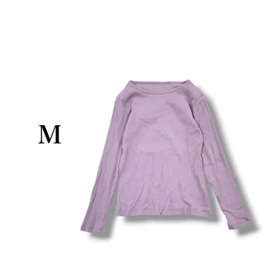 『無印良品』 長袖カットソー 【M】 リブ素材 シンプル タイト