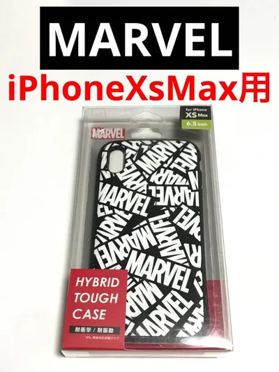 14499 iPhoneXS MAX用 ハイブリッドタフケース マーベルロゴ