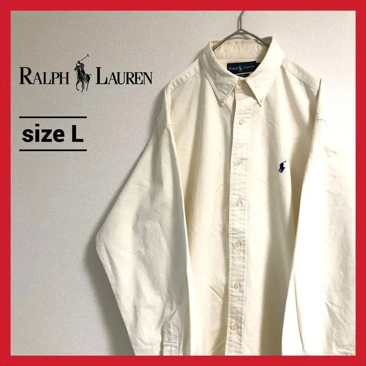 ラルフローレン Ralph Lauren BDシャツ オーバーサイズ 刺繍 L