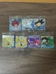 ドラゴンボール 超戦士シールウエハース 10周年7枚セット 孫悟飯ベジータ孫悟空