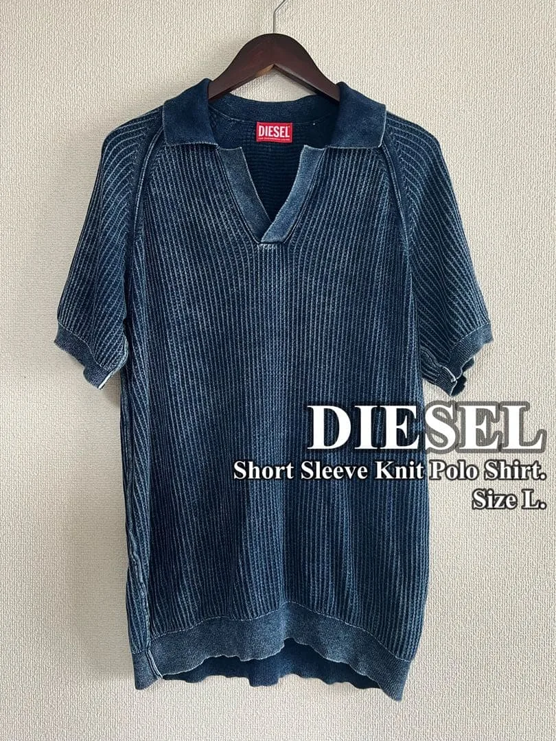 DIESEL スキッパー ニットポロシャツ インディゴ y2k K-SCILLI