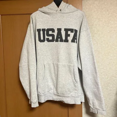 90s USAFA プリント スウェット パーカー グレー M