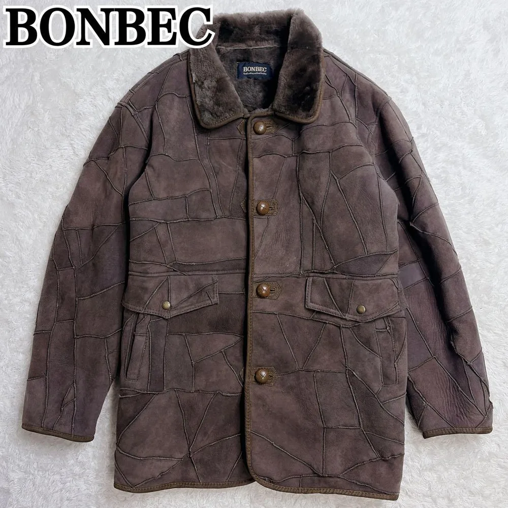BONBEC ボンベック パッチワークレザー リアルムートンジャケット