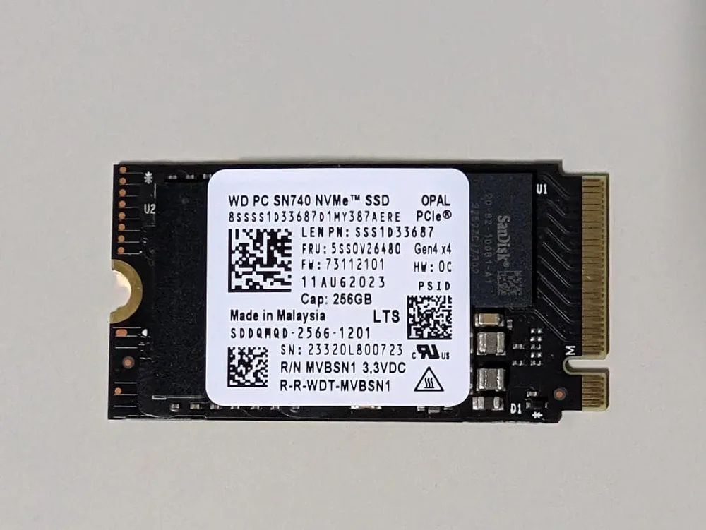 WD PC SN740 SSD 256GB M.2 2242 Gen4 x4