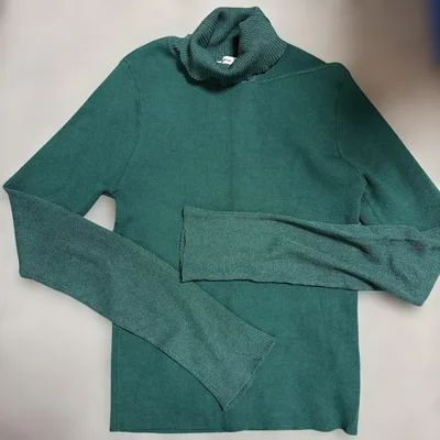 MURUA タートルネック リブニット ショルダーカット 長袖