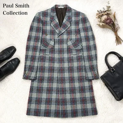 Paul Smith ウール チェスターコート ロング チェック柄 L 日本製
